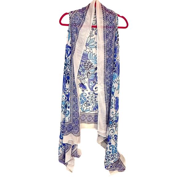 Theodora and Callum Blue Bird Mediterranean Scarf Shawl - Picture 1 of 9